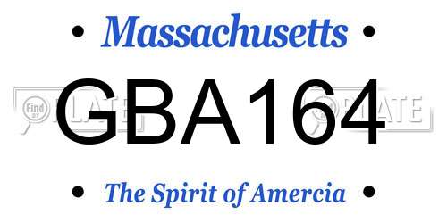 GBA164 Massachusetts License Plate