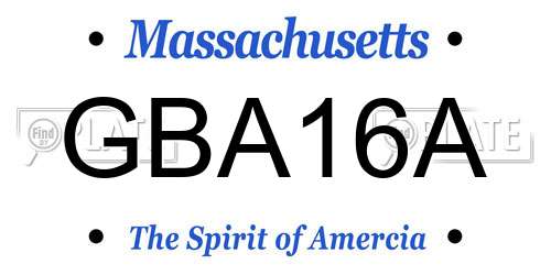 GBA16A Massachusetts License Plate