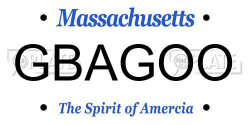 GBAGOO Massachusetts License Plate