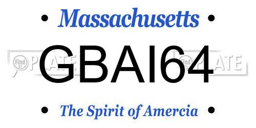 GBAI64 Massachusetts License Plate