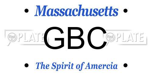 GBC Massachusetts License Plate