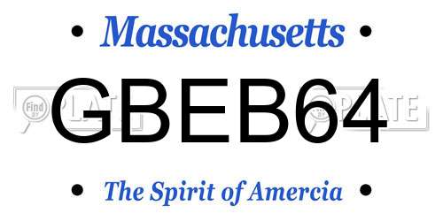 GBEB64 Massachusetts License Plate