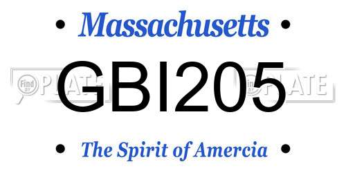 GBI205 Massachusetts License Plate