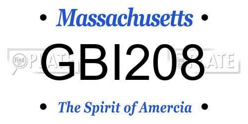 GBI208 Massachusetts License Plate