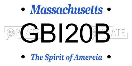 GBI20B Massachusetts License Plate