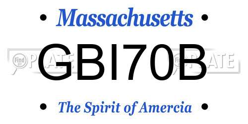 GBI70B Massachusetts License Plate