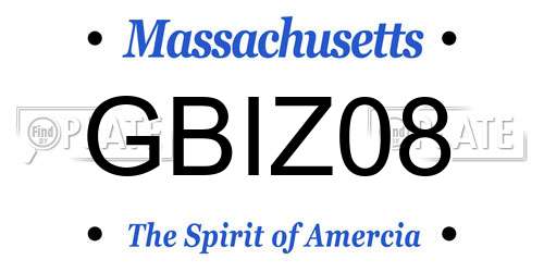 GBIZ08 Massachusetts License Plate