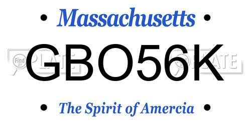 GBO56K Massachusetts License Plate
