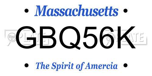 GBQ56K Massachusetts License Plate