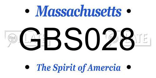 GBS028 Massachusetts License Plate