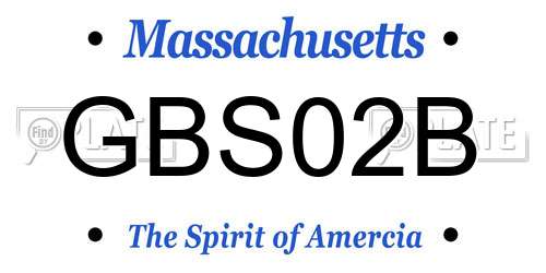 GBS02B Massachusetts License Plate