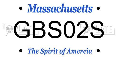 GBS02S Massachusetts License Plate