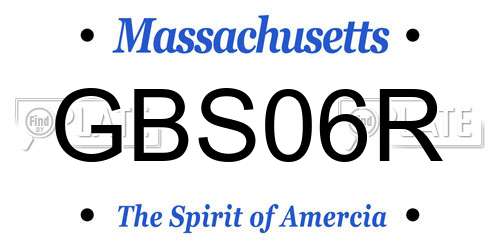 GBS06R Massachusetts License Plate
