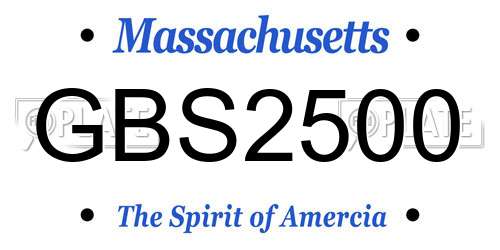 GBS2500 Massachusetts License Plate