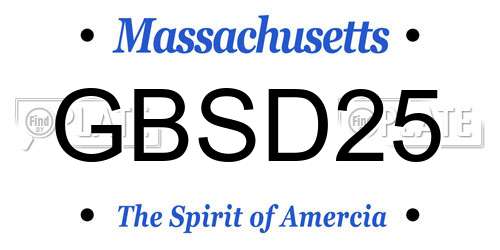 GBSD25 Massachusetts License Plate
