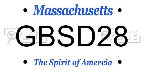 GBSD28 Massachusetts License Plate