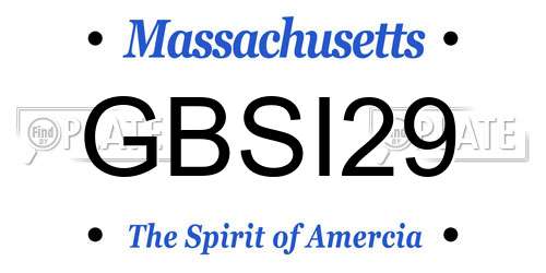 GBSI29 Massachusetts License Plate