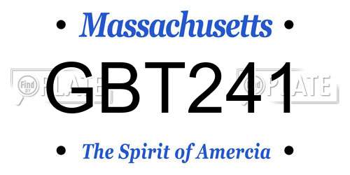 GBT241 Massachusetts License Plate