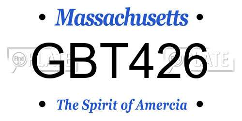 GBT426 Massachusetts License Plate