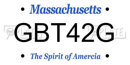 GBT42G Massachusetts License Plate