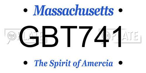 GBT741 Massachusetts License Plate