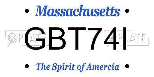 GBT74I Massachusetts License Plate