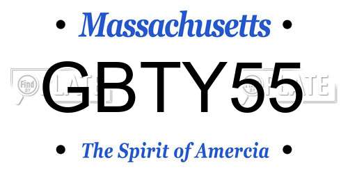 GBTY55 Massachusetts License Plate
