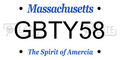 GBTY58 Massachusetts License Plate