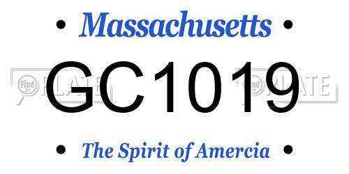 GC1019 Massachusetts License Plate