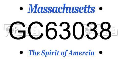GC63038 Massachusetts License Plate