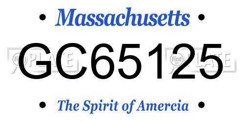 GC65125 Massachusetts License Plate