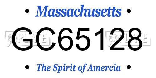 GC65128 Massachusetts License Plate