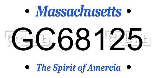 GC68125 Massachusetts License Plate