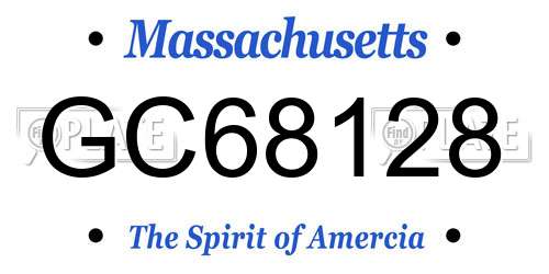 GC68128 Massachusetts License Plate