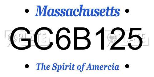 GC6B125 Massachusetts License Plate
