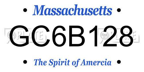 GC6B128 Massachusetts License Plate