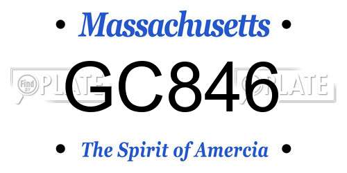 GC846 Massachusetts License Plate