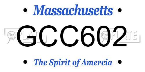 GCC602 Massachusetts License Plate
