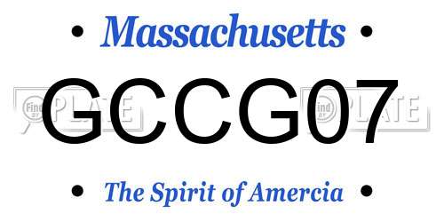 GCCG07 Massachusetts License Plate