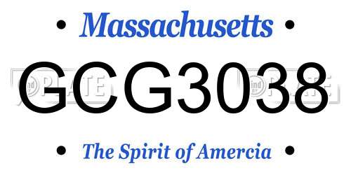 GCG3038 Massachusetts License Plate