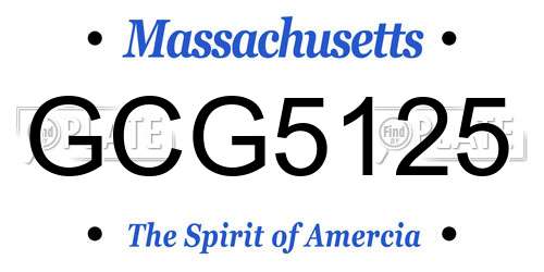 GCG5125 Massachusetts License Plate