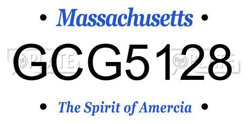 GCG5128 Massachusetts License Plate