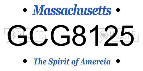 GCG8125 Massachusetts License Plate