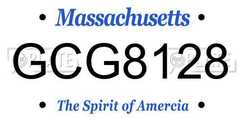 GCG8128 Massachusetts License Plate