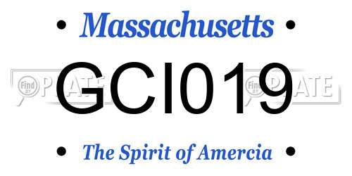 GCI019 Massachusetts License Plate