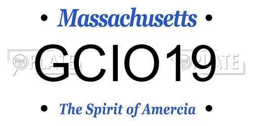 GCIO19 Massachusetts License Plate