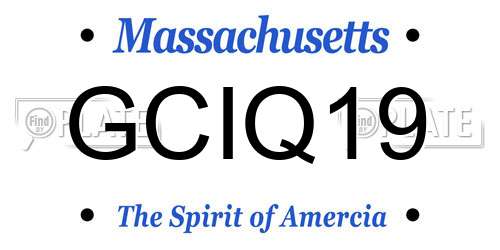 GCIQ19 Massachusetts License Plate