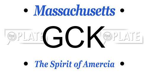 GCK Massachusetts License Plate