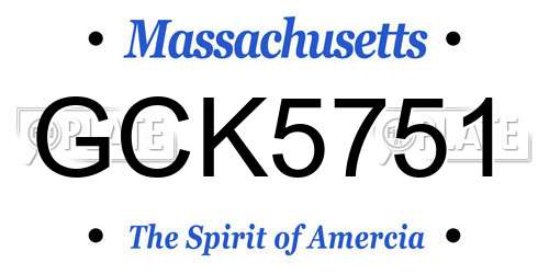 GCK5751 Massachusetts License Plate