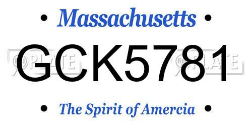 GCK5781 Massachusetts License Plate